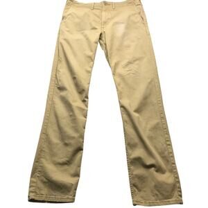 Levis Strauss Khaki Pants Mens 32x34 Straight Fit Stretch Beige Casual Twill